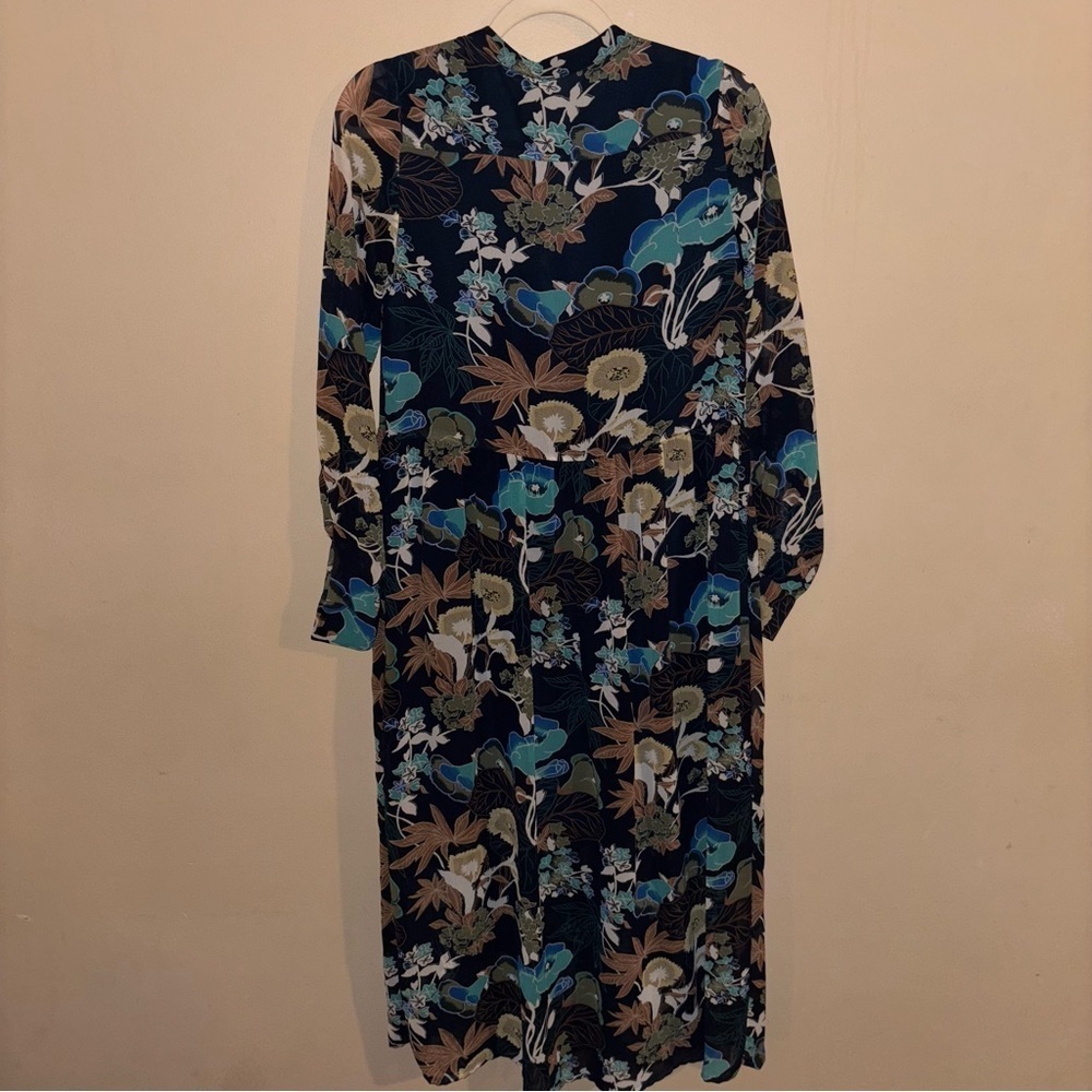 H&M Conscious Floral Full Length Maxi Boho Tropical Dress Size 4 - Picture 9 of 13